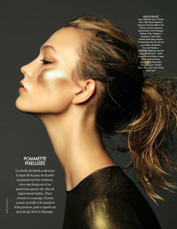 Karlie Kloss Golden for Elle France